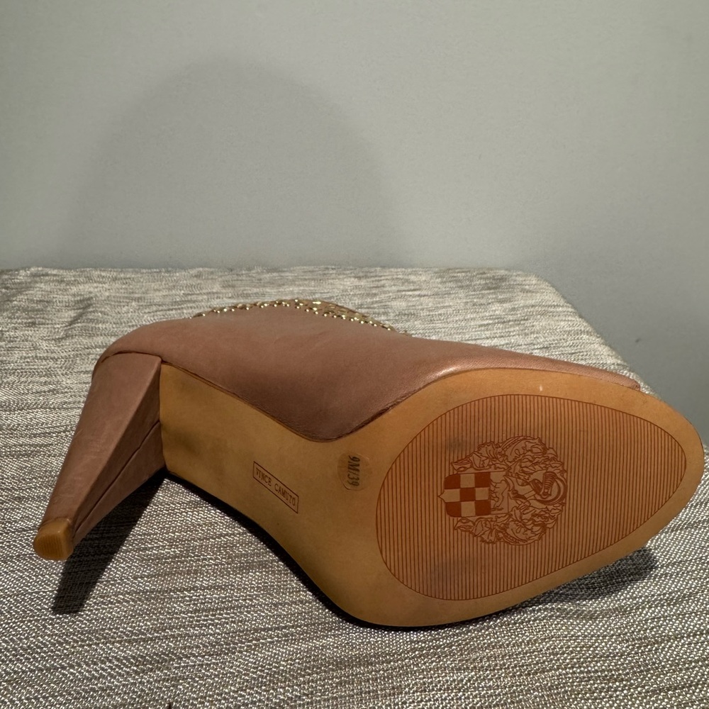 Vince Camuto Studded Peep-Toe Booties - Picture 6 of 9